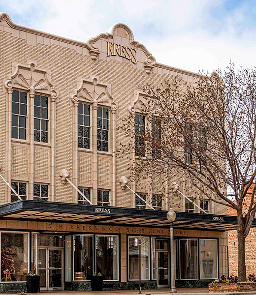 Burklee Hill Vineyards is housed within the historic 1932 Kress building in downtown Lubbock. | Photo by Dylan Lowery