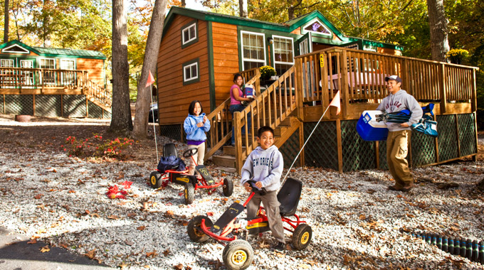 Busch Gardens KOA offers cabins for families. | Photo courtesy Kampgrounds of America Inc. Williamsburg Virginia