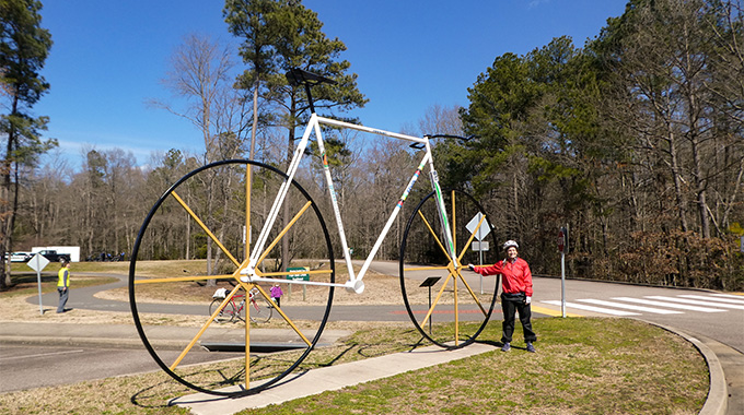 bike sculpture along the virginia capital bike trail 