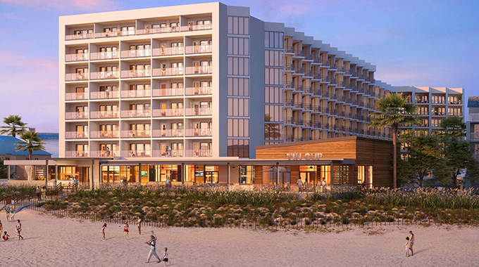 The Marriott Virginia Beach Bayfront Suites has a private beach. | Photo courtesy Delta Hotels by Marriott Virginia Beach Bayfront Suites