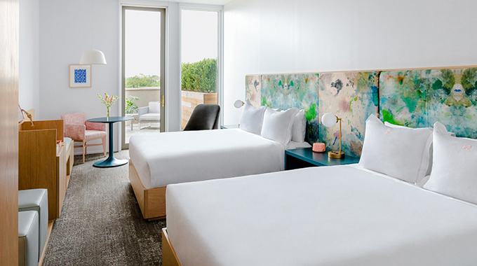 One of the artful rooms at Quirk Hotel in Charlottesville. | Photo courtesy Quirk Hotel Charlottesville/Betty