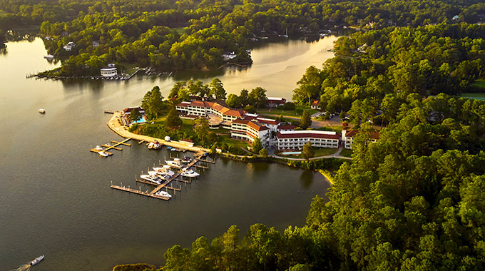 Aerial view of the Tides Inn in Irvington, Virginia. | Photo courtesy Tides Inn Resort & Marina