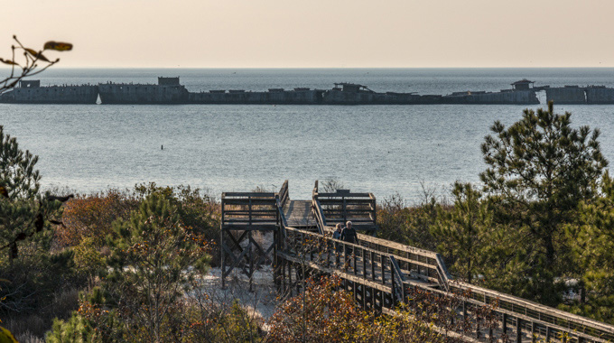 Boardwalks lead to the Chesapeake Bay shore in Kiptopeke State Park. | Photo courtesy Virginia State Parks