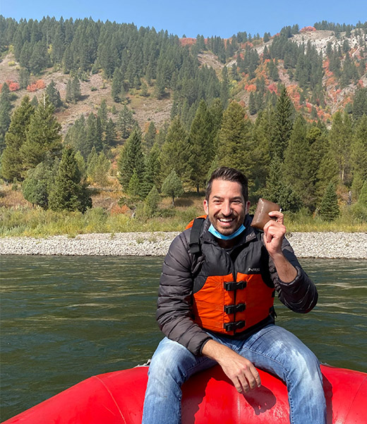 Doug Shupe holds up his wallet, which fell into the Snake River on a float trip.