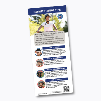 Helmet fitting tip card Helmet fitting tip card