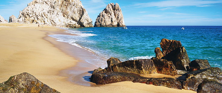 Rock formations along a beach Rock formations along a beach