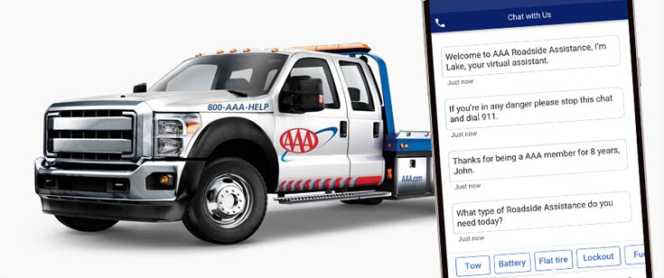 AAA roadside assistance chatbot