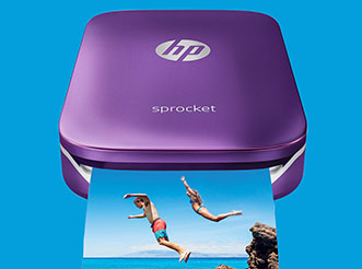 An HP Sprocket photo printer