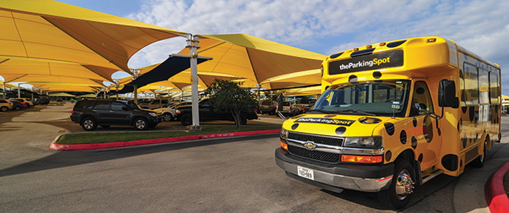 The Parking Spot shuttle bus The Parking Spot shuttle bus