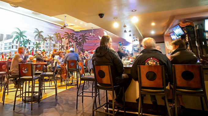 Patrons fill the space at Gecko's Bar & Tapas.