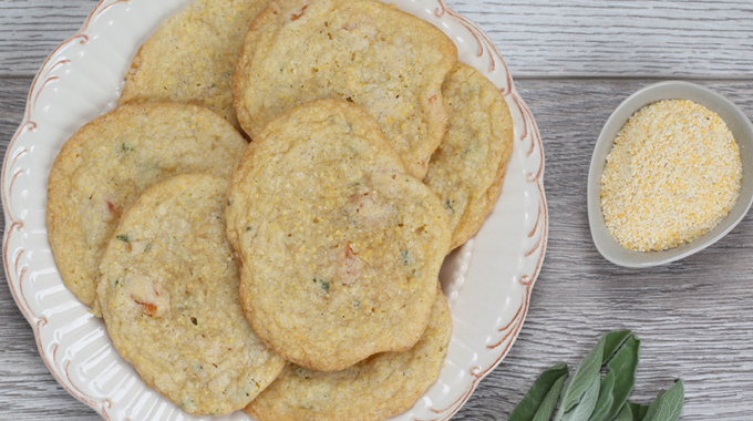 Cornmeal cookies with apricot and sage from Inn at Crystal Lake