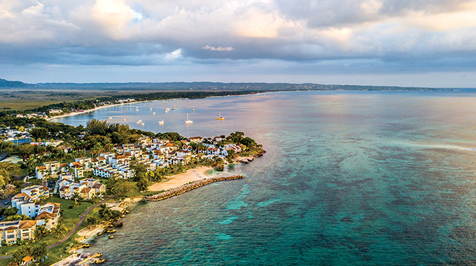 An aerial view of the Negril, Jamaica. | Photo by Leon718/stock.adobe.com