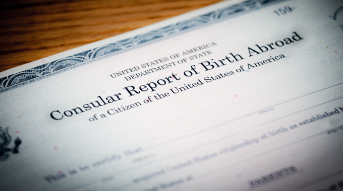 Consular Report of Birth Abroad document.
