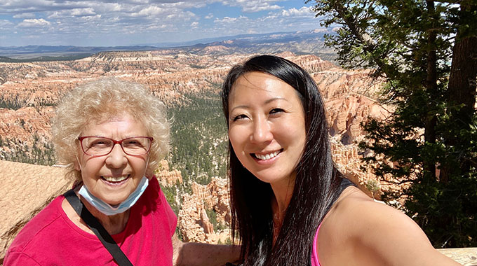 Christine and her new friend Angela Natterman of Torrington, Connecticut, at Bryce Canyon National Park.