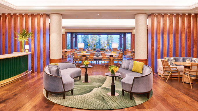 The lobby inside Ritz Carlton Maui