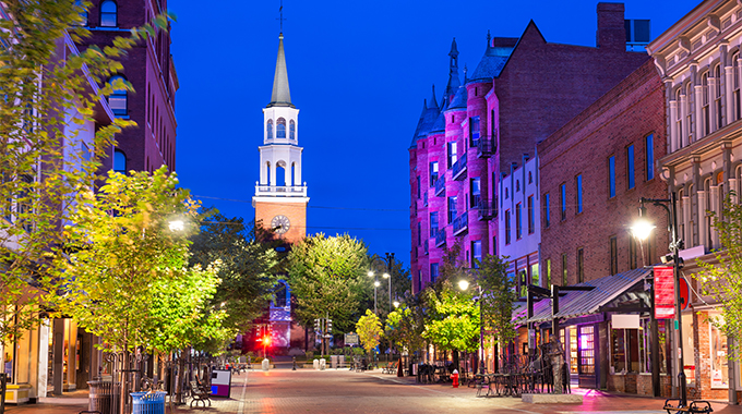  In Burlington, Vermont, the Church Street Marketplace offers myriad shopping options. | Photo by SeanPavonePhoto/stock.adobe.com
