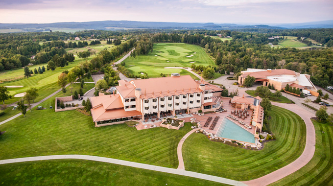 Overhead view of Falling Rock at the Nemacolin Resort.
