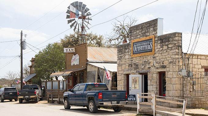 Quaint shops and boutiques line downtown Bandera, also known as the Cowboy Capital of the World. | Photo by David A Eastley / Alamy Stock Photo